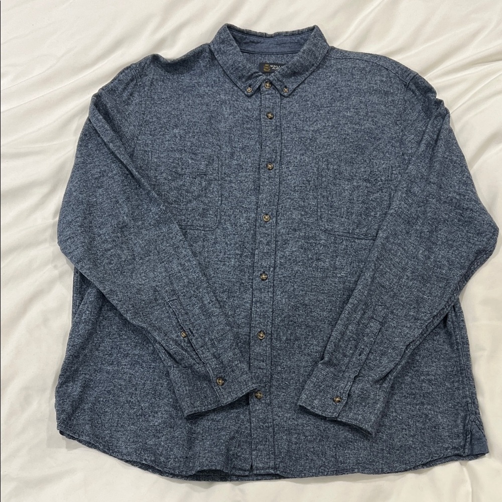 Casual Denim Blue Button-Down Shirt